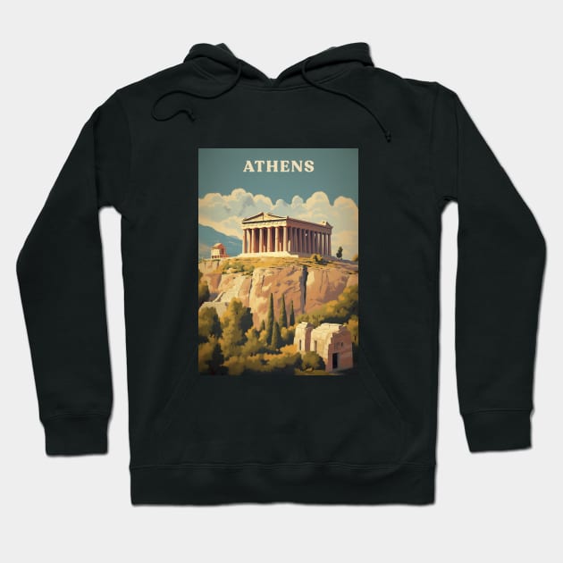 Athens Hoodie by Retro Travel Design